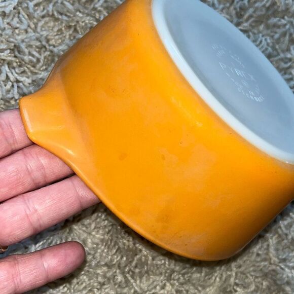 Vintage Pyrex Daisy Sunflower Orange 1.5 Pt Casserole Dish #472-C Daisy Lid - Picture 5 of 13